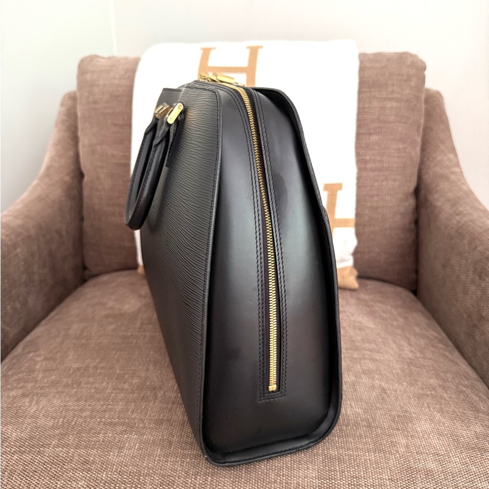 Authentic Louis Vuitton Sorbonne business tote bag black Epi leather large - Picture 7 of 16